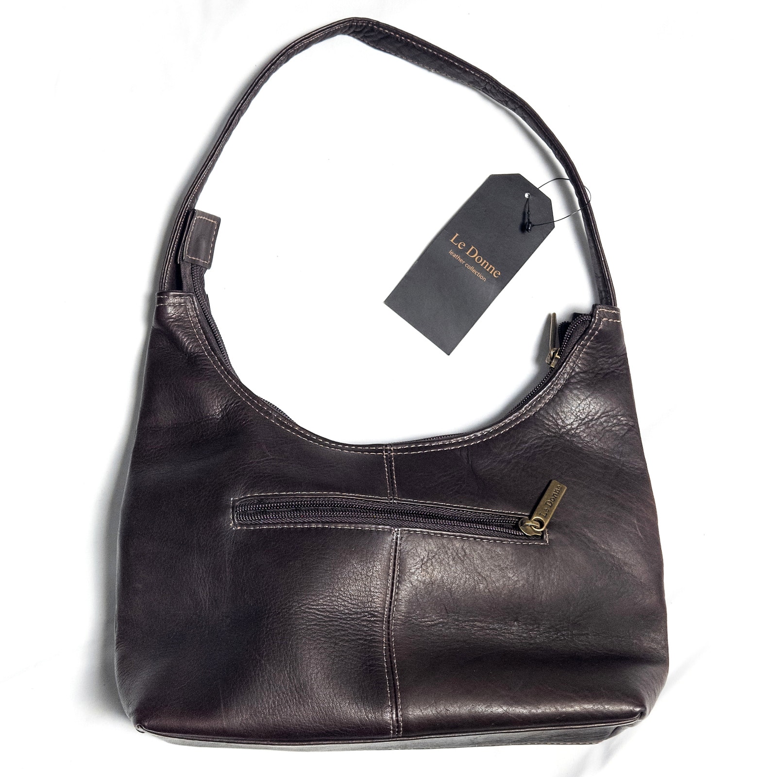 Le Donne Leather Collection Brown Vaquetta Satchel Bag Medium Heritage